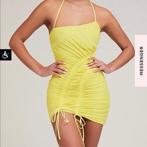 House of CB- Mistress Rocks Lemon mesh body con dress NWT, (new with tags).
